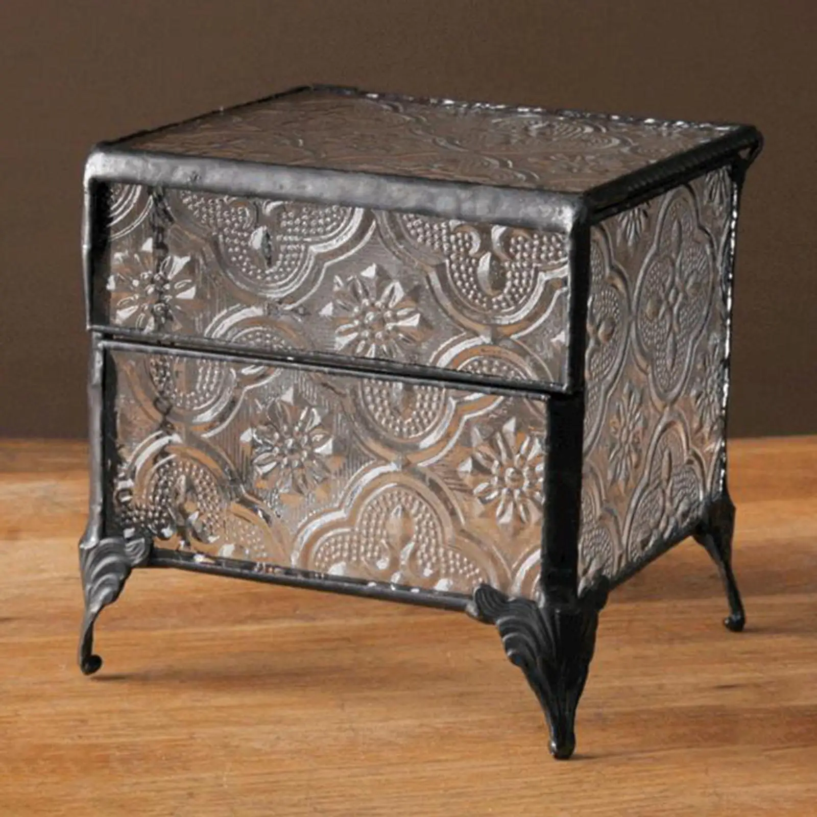 Витрина для ювелирных изделий, винтажная стеклянная шкатулка для драгоценностей, домашний декор, шкатулка для безделушек, коробка для хранения серег, колец, цепочек, браслетов