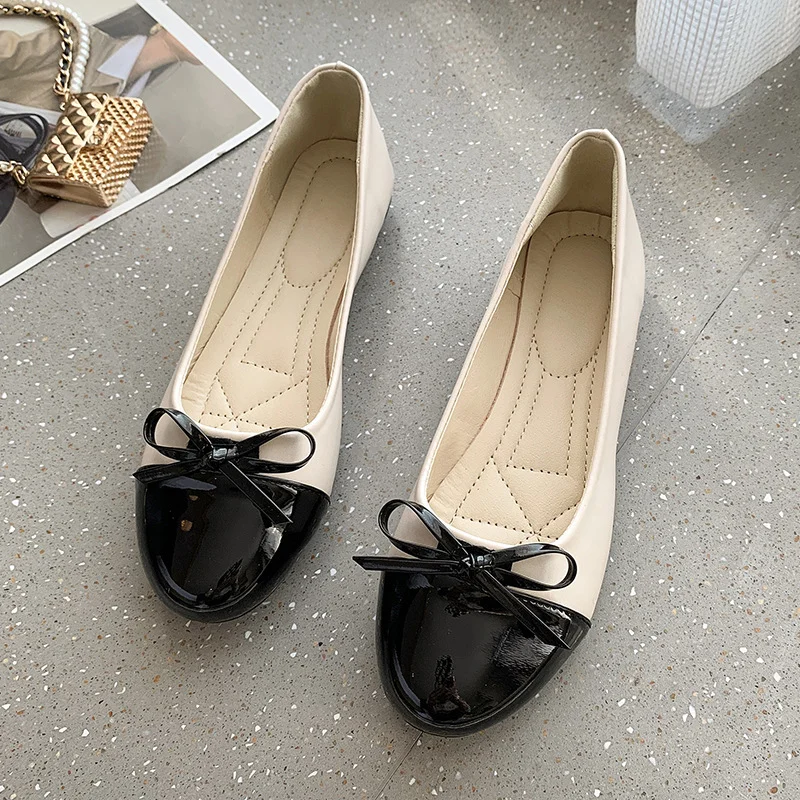 

Fashion Ballerina Flat Round Toe Shoes for Woman Comfortable Slip-on Flat Bow-knot Shoes Ladies Mother Shoes Zapatillas Mujer