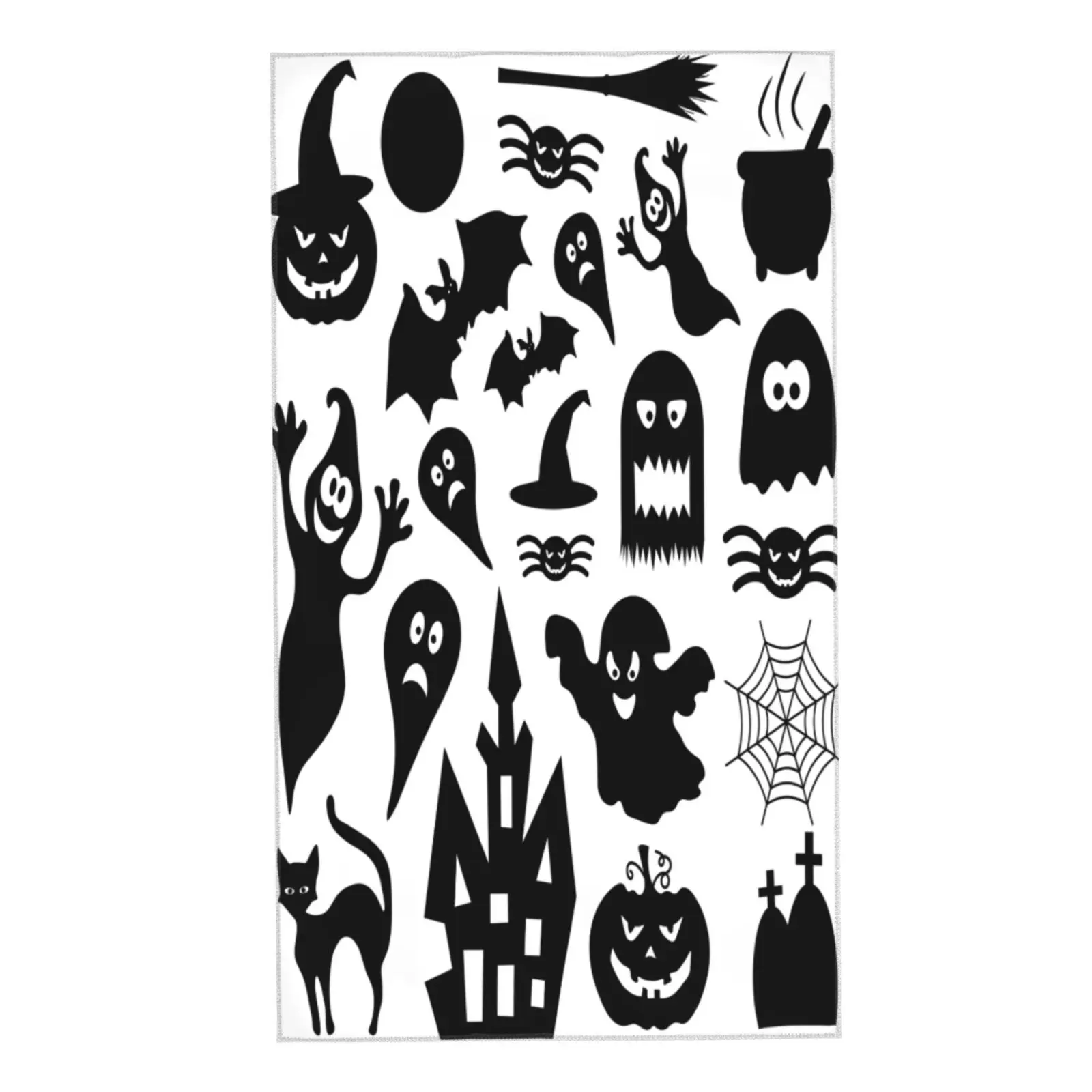 

Face Towel Black Halloween monster on white Soft Bath Hotel Spa Gym Sport Hand Towelsasciugamano مناشف استحمام