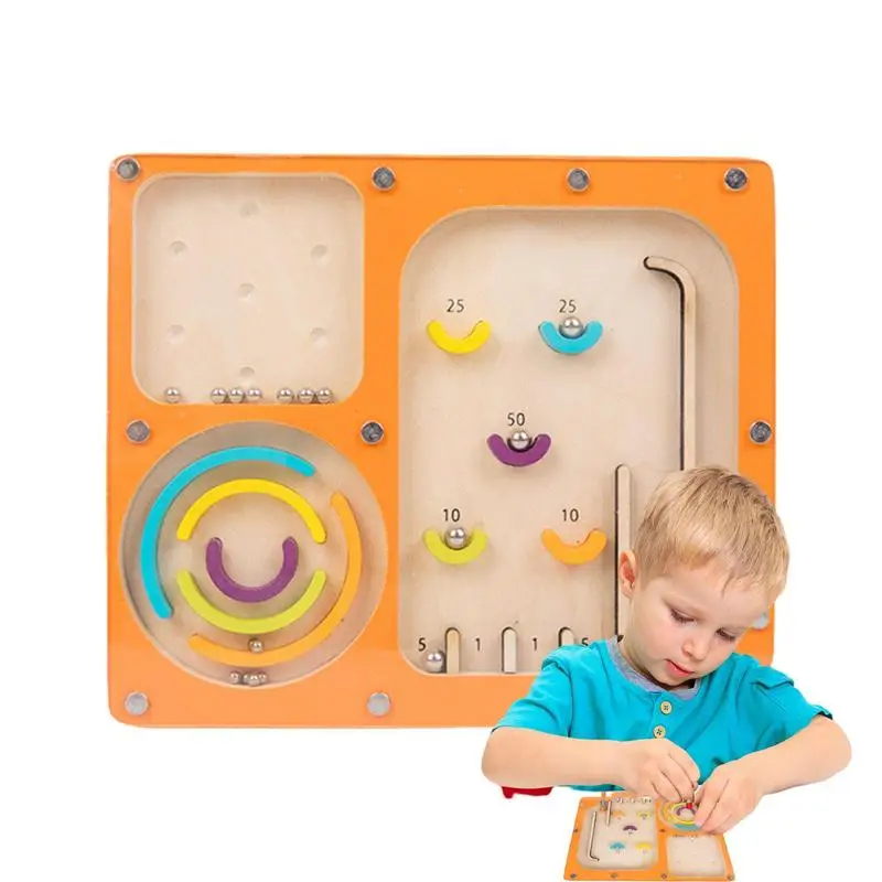 

Marble Maze Wooden Maze Toys Pinball Machine Game Montessori Puzzle Toy Learning & Education Toys For Kids Preschoolers