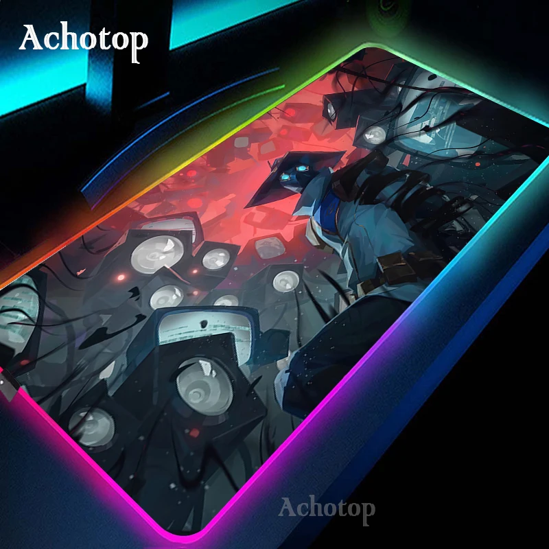 

Valorant Cypher Gaming Mouse Pad Pattern RGB Computer Laptop Notebook Office Large Play Desk Mat LED Lighting Luminous Mousepad