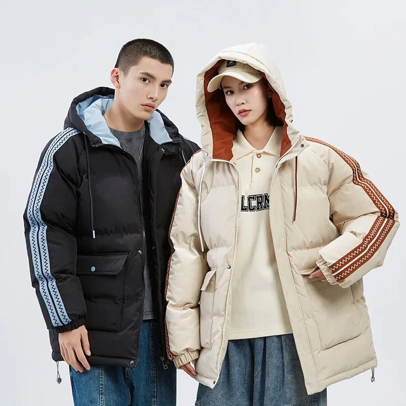 Утолщенное теплое хлопковое пальто мужское зимнее 2024 новый американский стиль