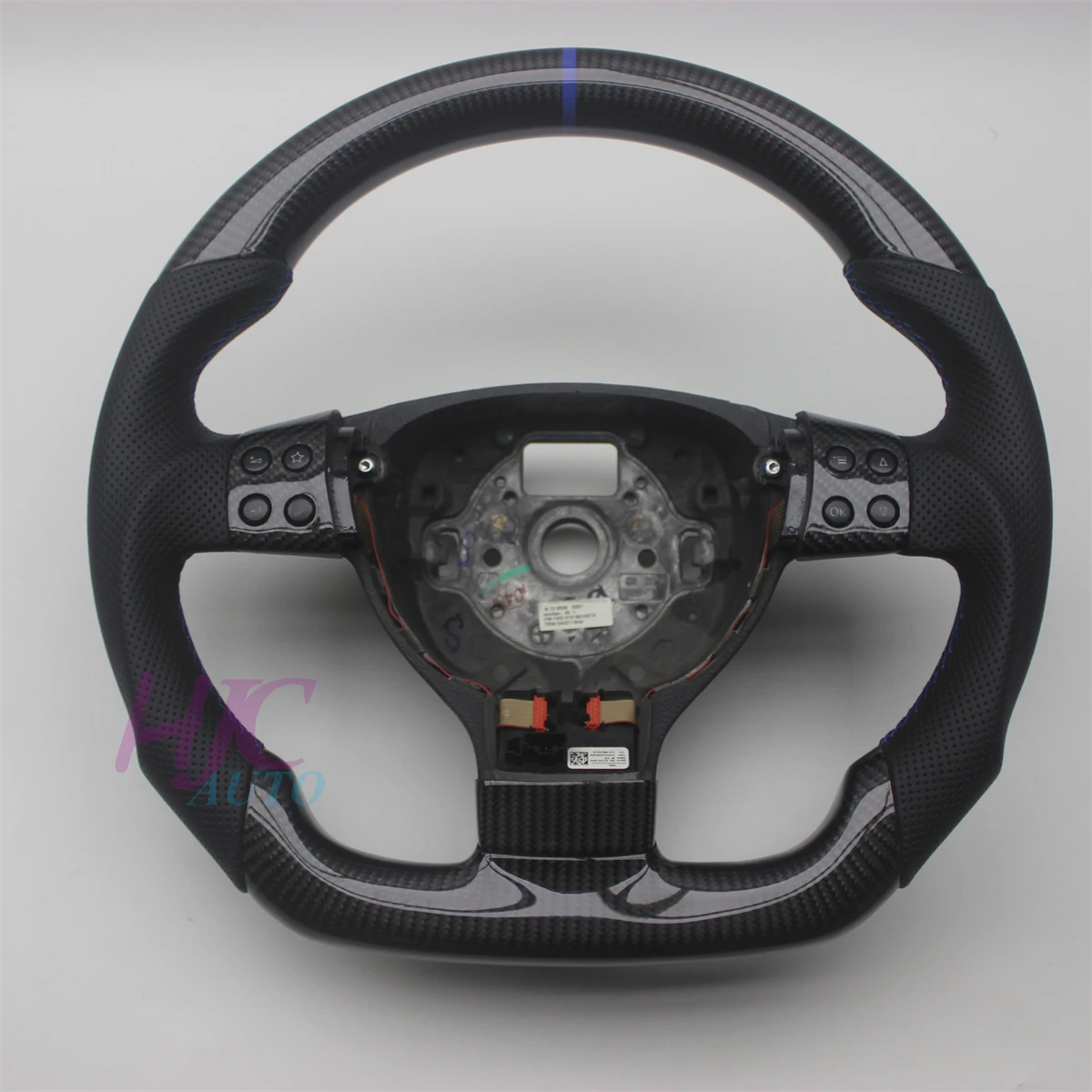 

For VW Volkswagen Golf 5 Mk5 GTI 2003-2009 Passat B6 EOS Jetta MK5 Leather Real Carbon Fiber Steering Wheel With Button