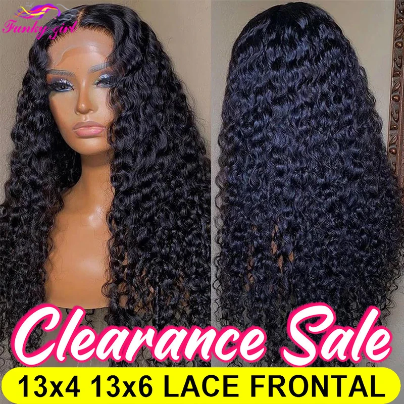 13x6/13x4 Lace Front Human Hair Wig Kinky Curly Transparent Lace Frontal Wig for Black Women Brazilian Curly Wig Pre Plucked