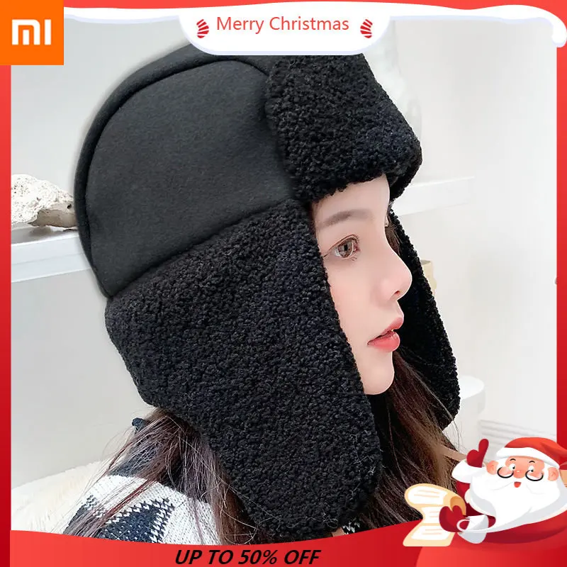 

Xiaomi Winter Warm Cotton Hat Pilot Motorcycle Cap Cycling Hats Men Women Warm Cap Korean Tide Electric Bike Earprotector Hat
