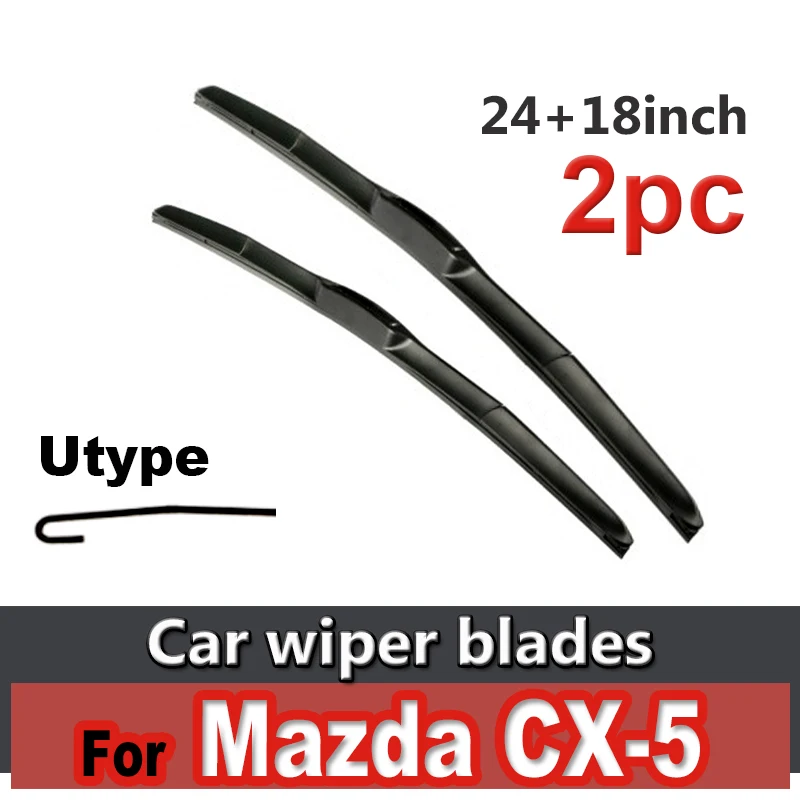 

Wiper LHD Hybrid Front Wiper Blades For Mazda CX-5 CX5 KE 2012 - 2017 Windshield Windscreen Window Brushes 24"+18"