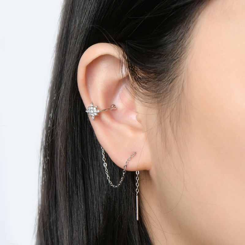 RAPRGOLD Муассанит Звезда серьги-гвоздики для женщин стерлингового серебра 925 пробы