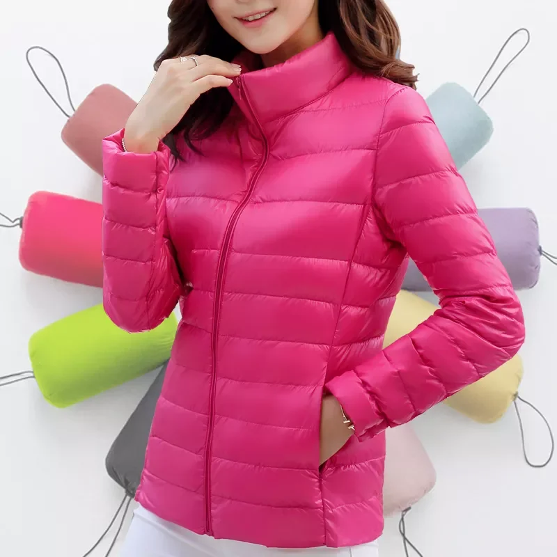 winter coat Ultra Light Down White Duck Down Long Sleeve Warm Coat Parka Female Solid Portable Outwear