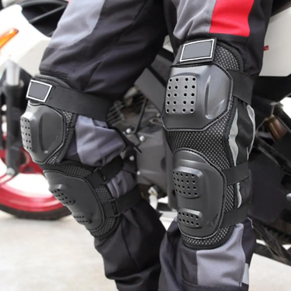 

4Pcs Motorcycle Elbow Guards Knee Pads Protection Motorbike Protective Gear Knee Pads Breathable Racing Protective Gear Kits