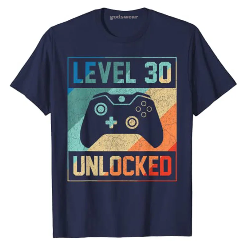 Разблокированная рубашка уровня 30 забавный видеогеймер подарок на 30-й день