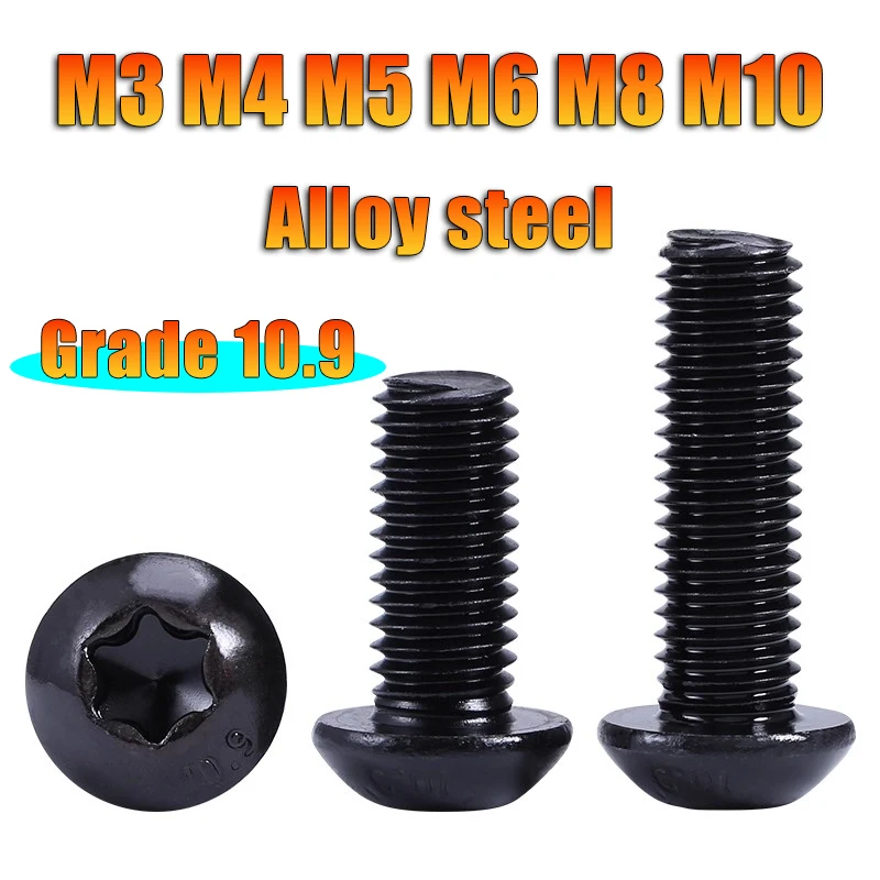 

Черные шестигранные винты Torx из легированной стали M3-M12 класс 10,9