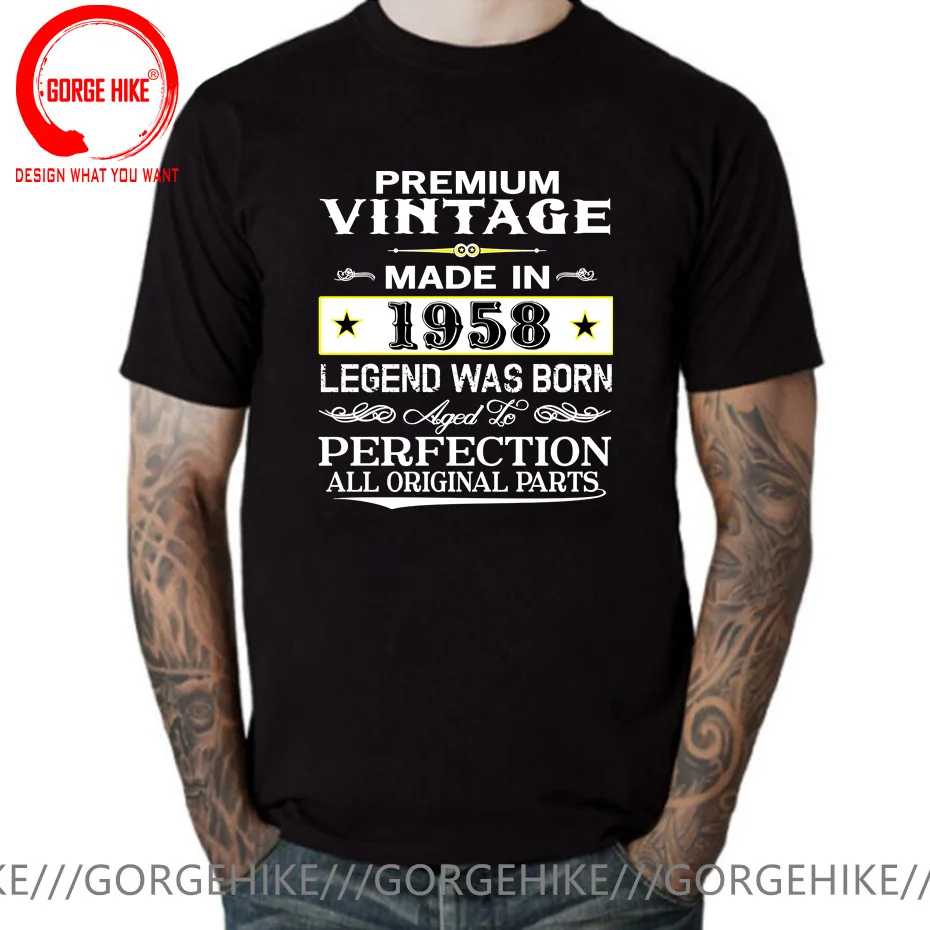 

Premium Vintage Made in 1958/1959 Legend Was Born In 1959 T-shirt All Original Parts T Shirt Born in 1958 Perfection Tee Shirt