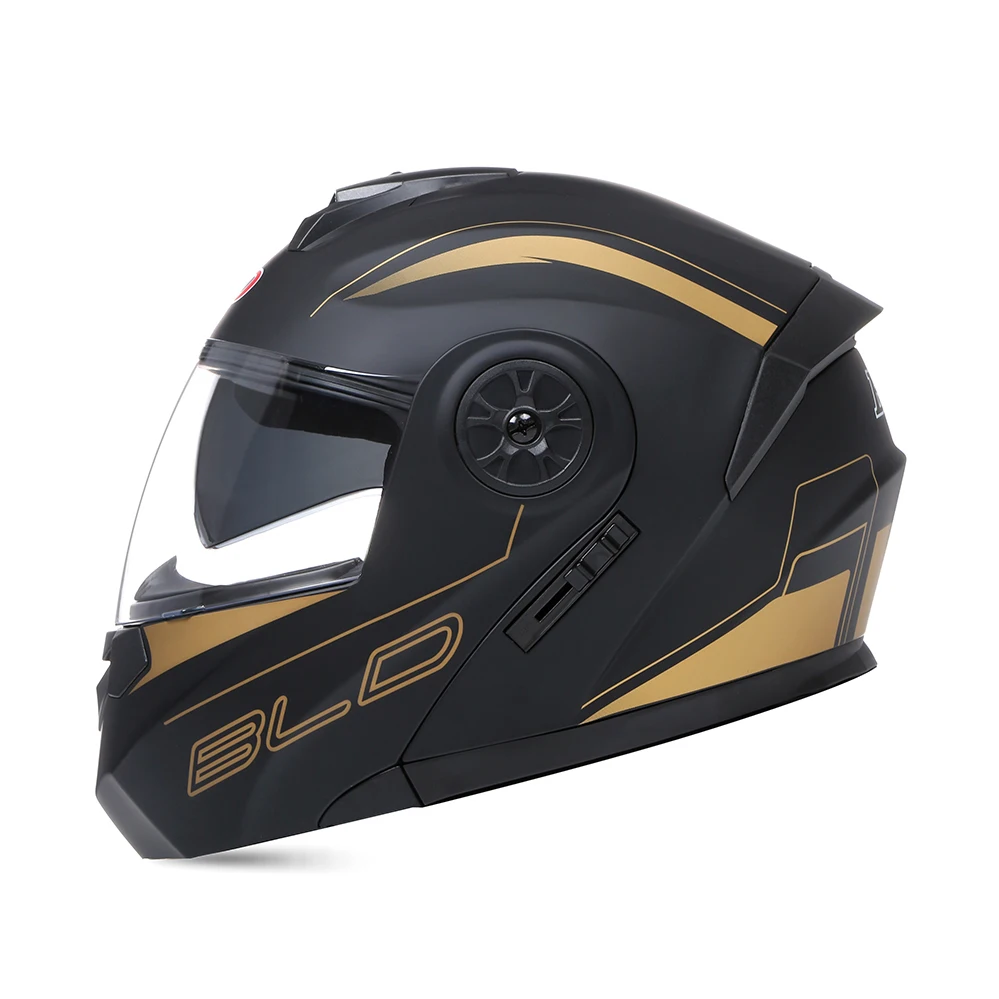 BLD Personalised Motorcycle Full Face Helmet Men Women Fashion Dual Lens Helmets Motocross Racing Modular Flip Up Casco Moto