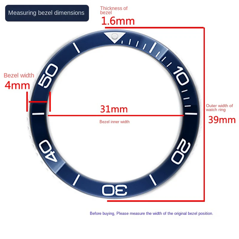 Керамическое кольцо для часов Longines Kangkas серия L3.781/L3782 с наружным циферблатом 41