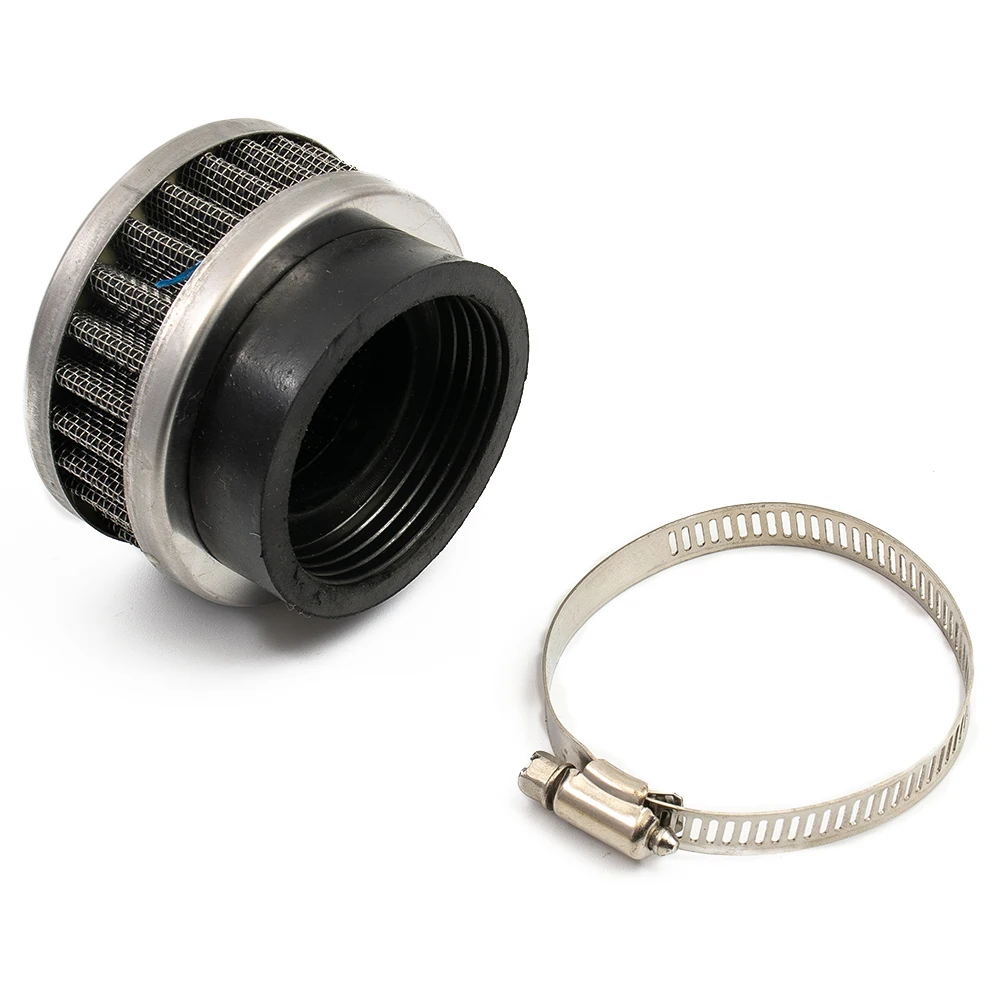 

1set Motorcycle Stainless Steel Air Intake Filter Cleaner＋Clamp Reusable & Washable Universal For 48mm-52mm Size Vehicles