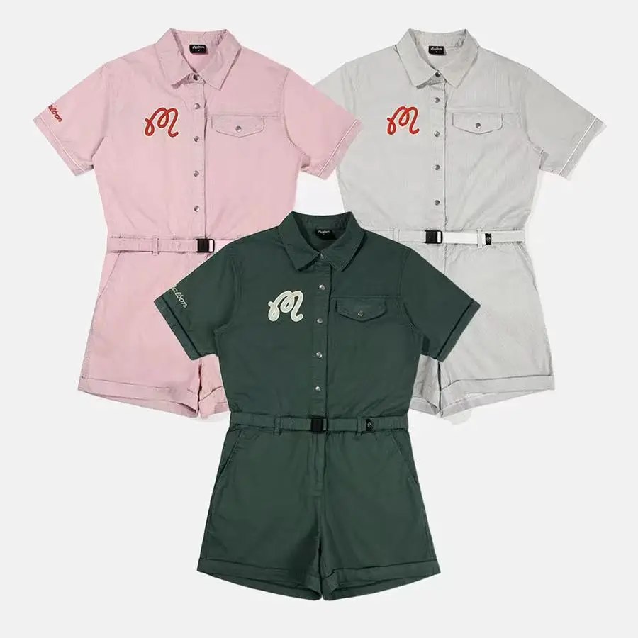 

Summer Women's Solid Color Casual Comfortable Golf T-shirt Short Romper Suit