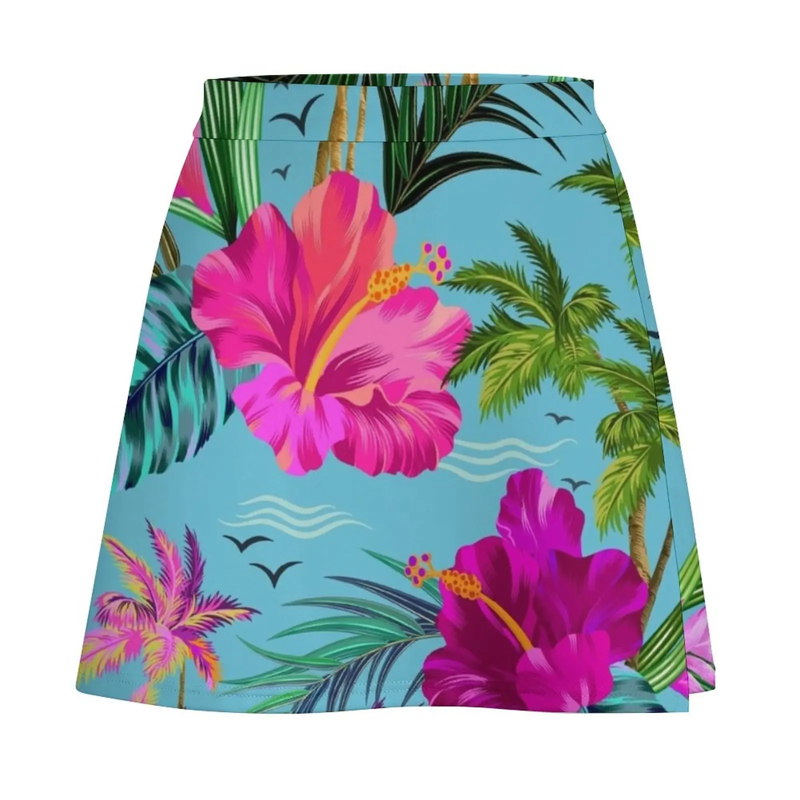 Привет Гавайи стильный узор алоха в стиле ретро. Мини-юбка женская юбка 2025