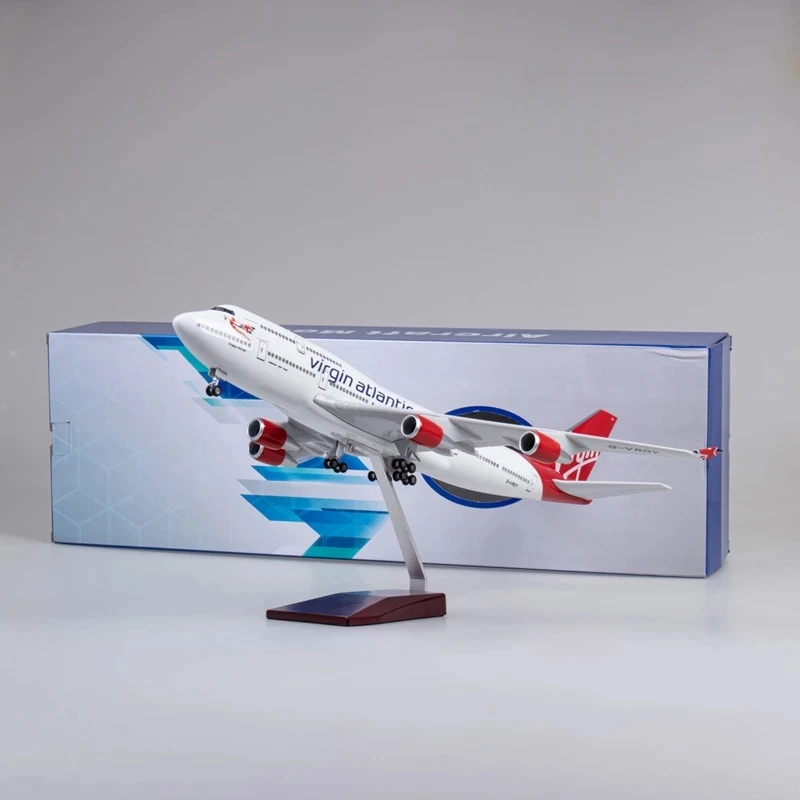 Модель самолета B747 масштаб 1/150 британская девственная путь 47 см самолёт из литой