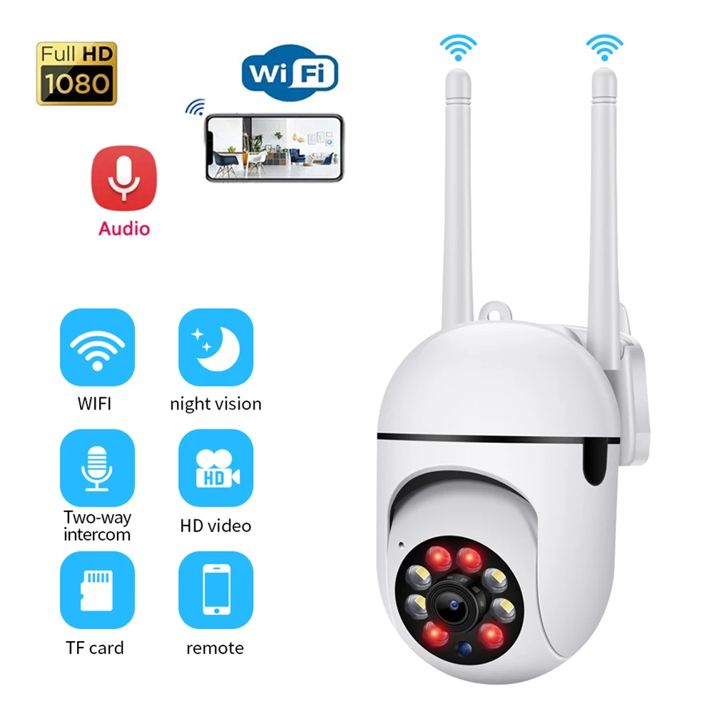 

2.4G WiFi IP Security Camera Night Vision 2MP 1080P HD Surveillance Security Camera Two-way Audio 360 Rotating Indoor Monitoring