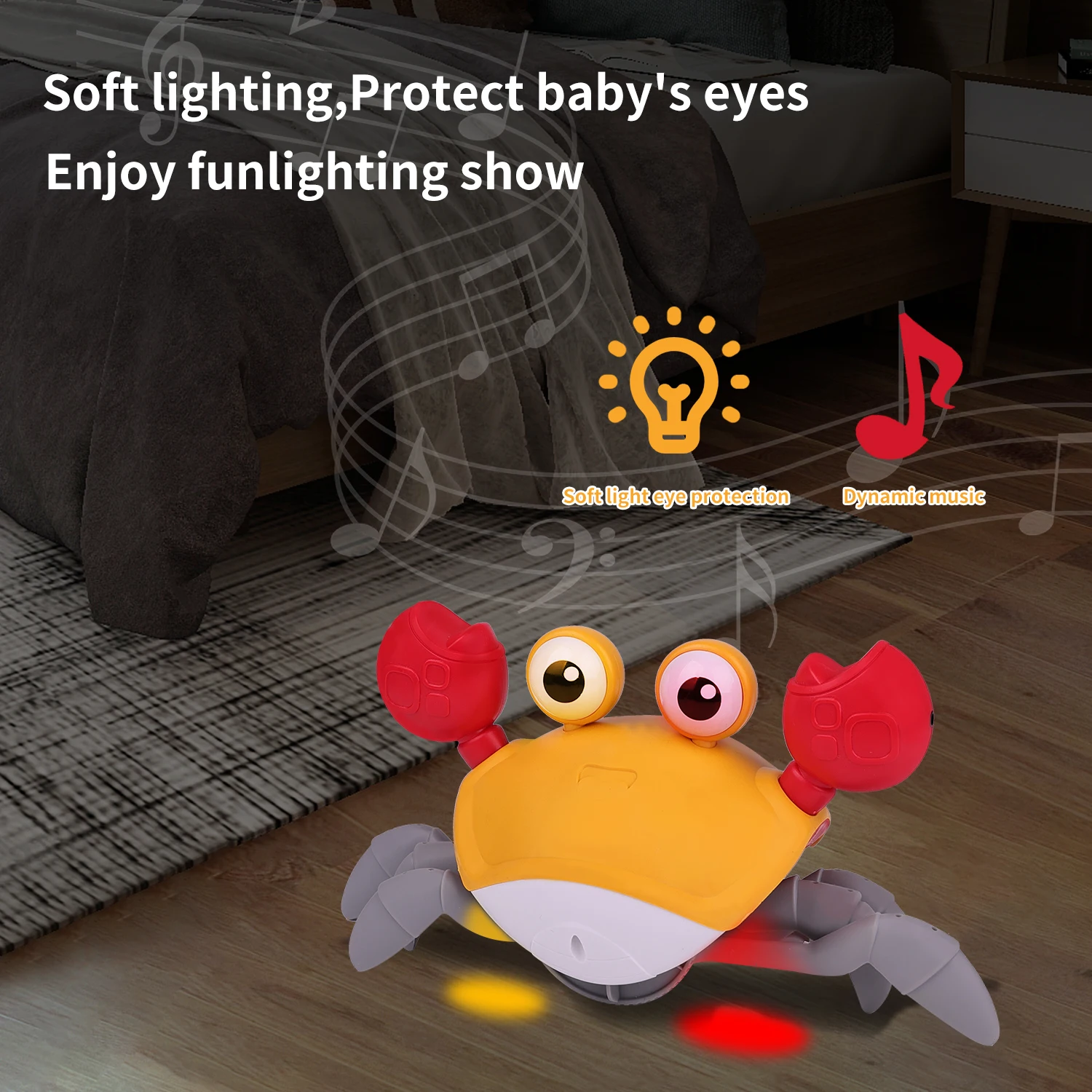 Детская игрушка-краб для ползания перезаряжаемая батарея интерактивная