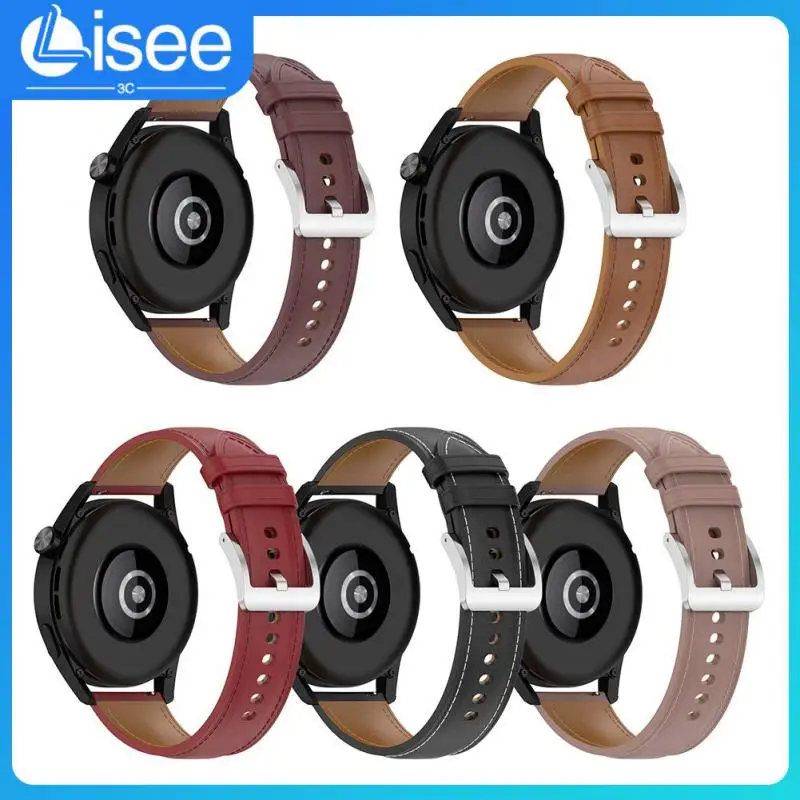 

For Huawei Watch Gt3 Business Watchband 22mm Sweatproof Leather Watch Band Smart Accessories Waterproof Watch Strap Thickened