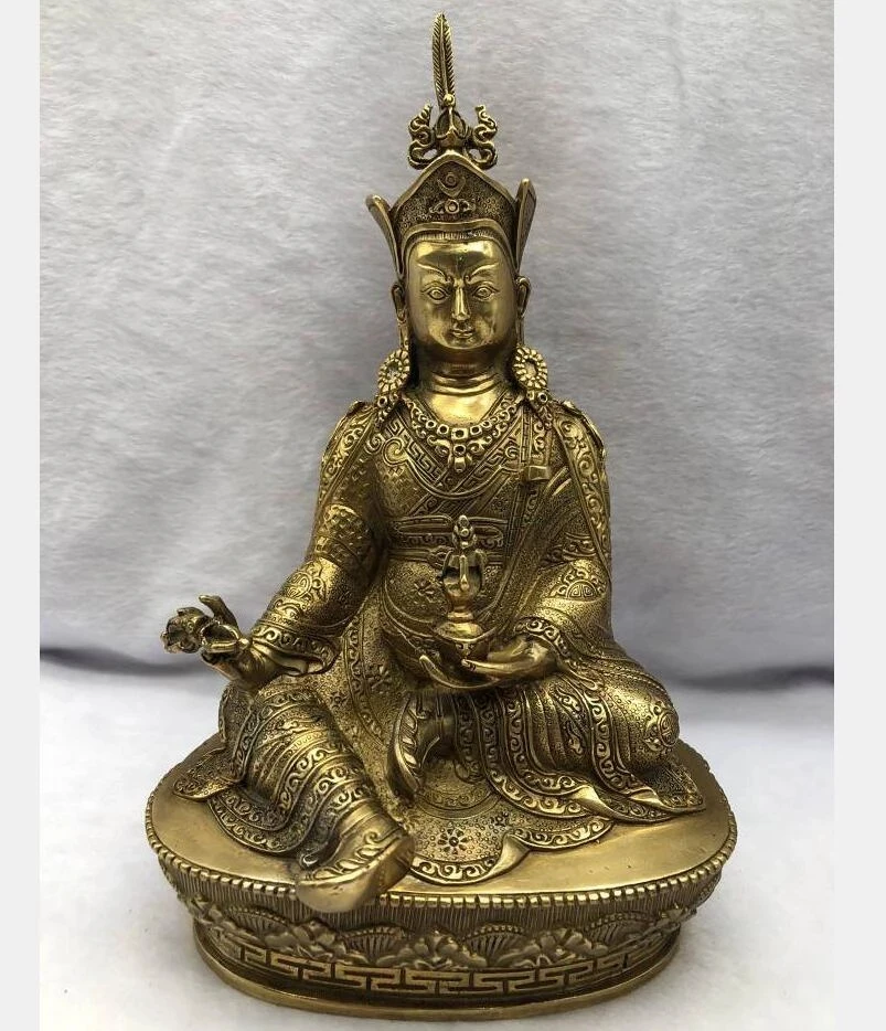 

China brass Padmasambhava Buddha crafts statue