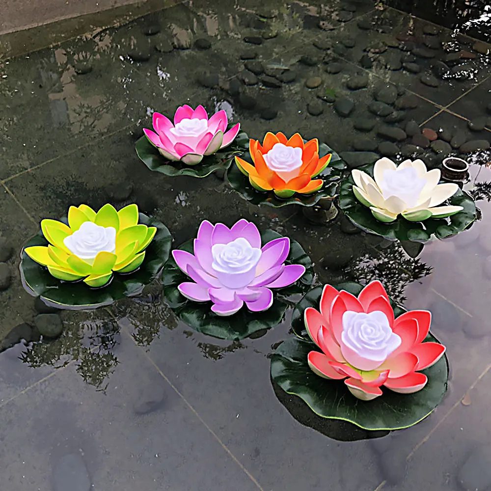 Цветной плавающий Лотос искусственный цветок Реалистичная водяная Лилия