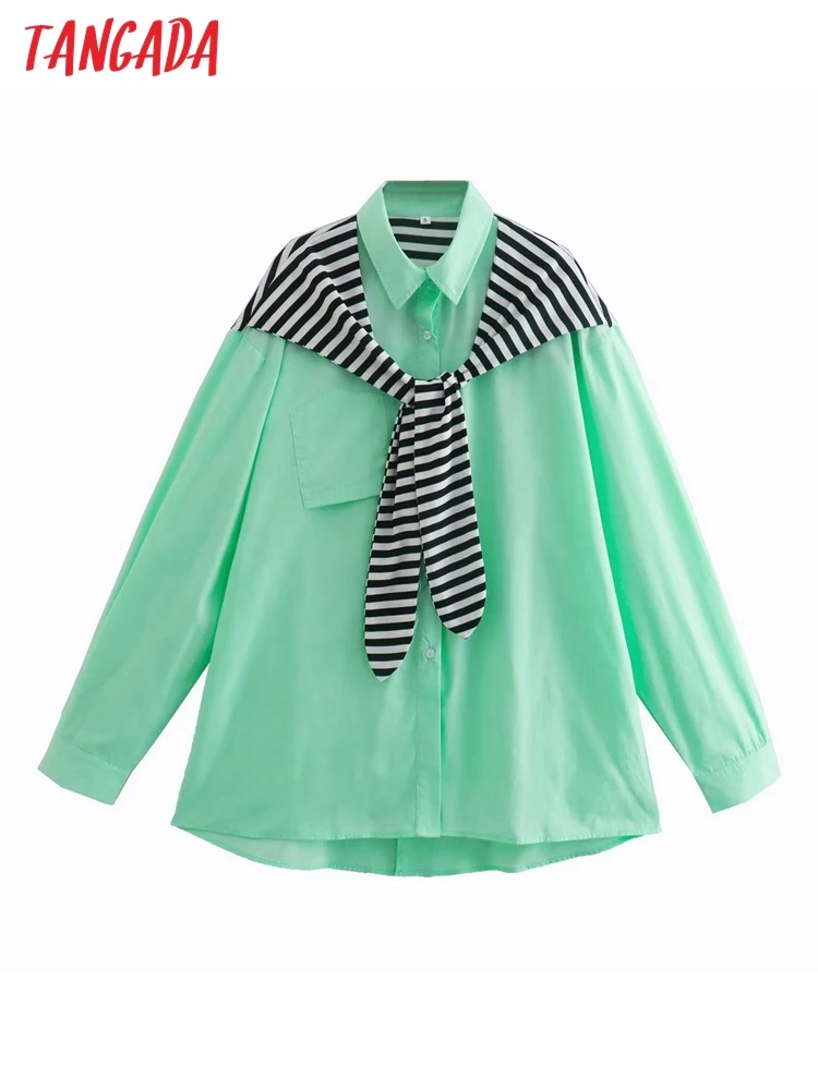 

Рубашка женская винтажная составного кроя с длинным рукавом, 4M121