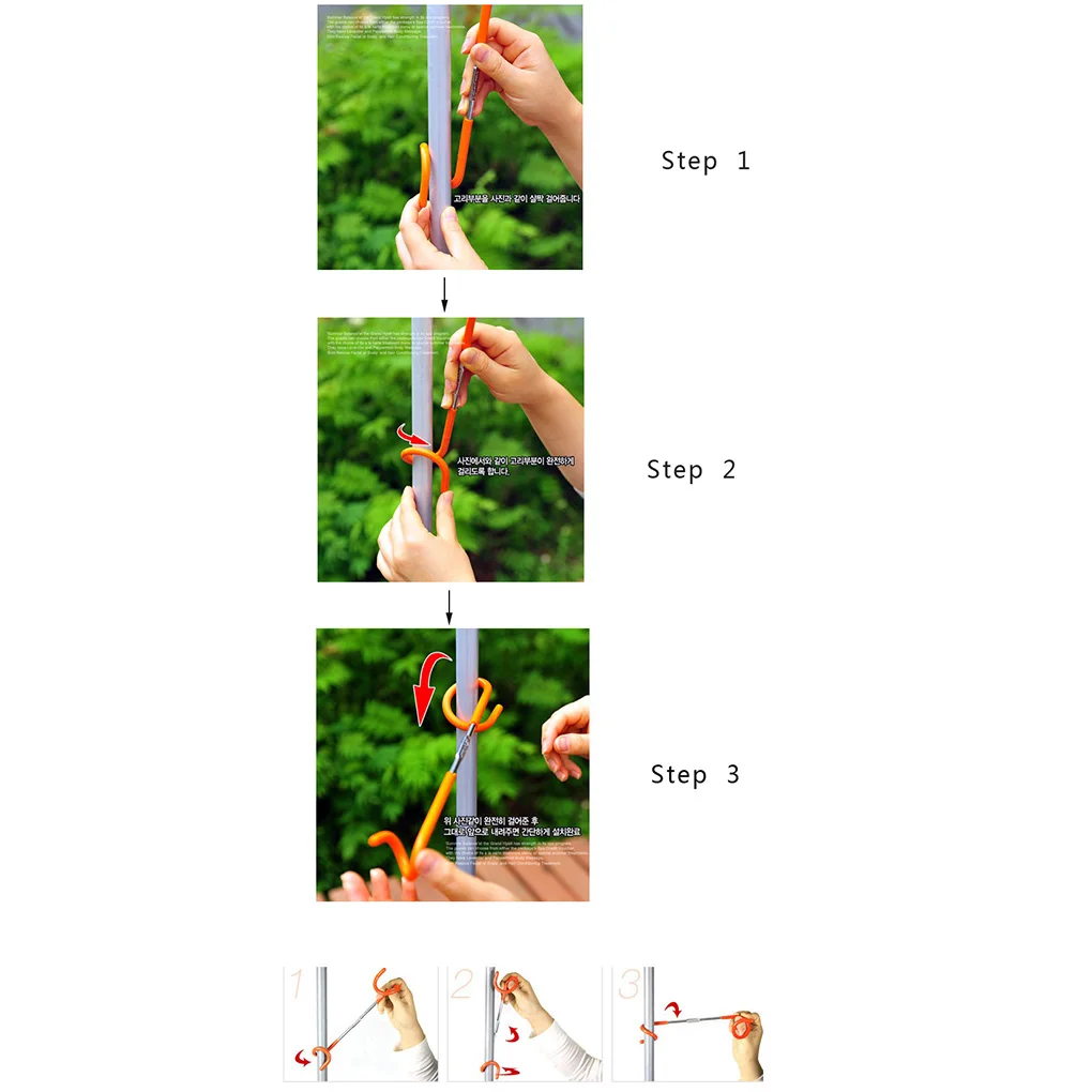 

Outdoor Camping 2-way Hook Lantern Light Lamp Hanger Holder Tent Pole Multifunctional S Spiral Metal Rack