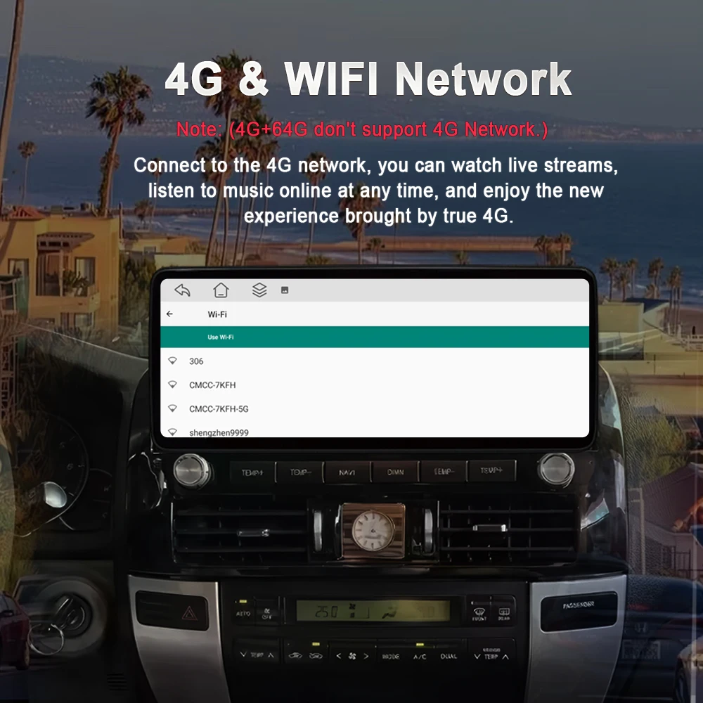 Фото Автомобильное радио с Wi-Fi 4G для Toyota RAV4 2007-2012, беспроводной Carplay, Android 16, мультимедийный проигрыватель, HDMI, DSP, 48EQ №3