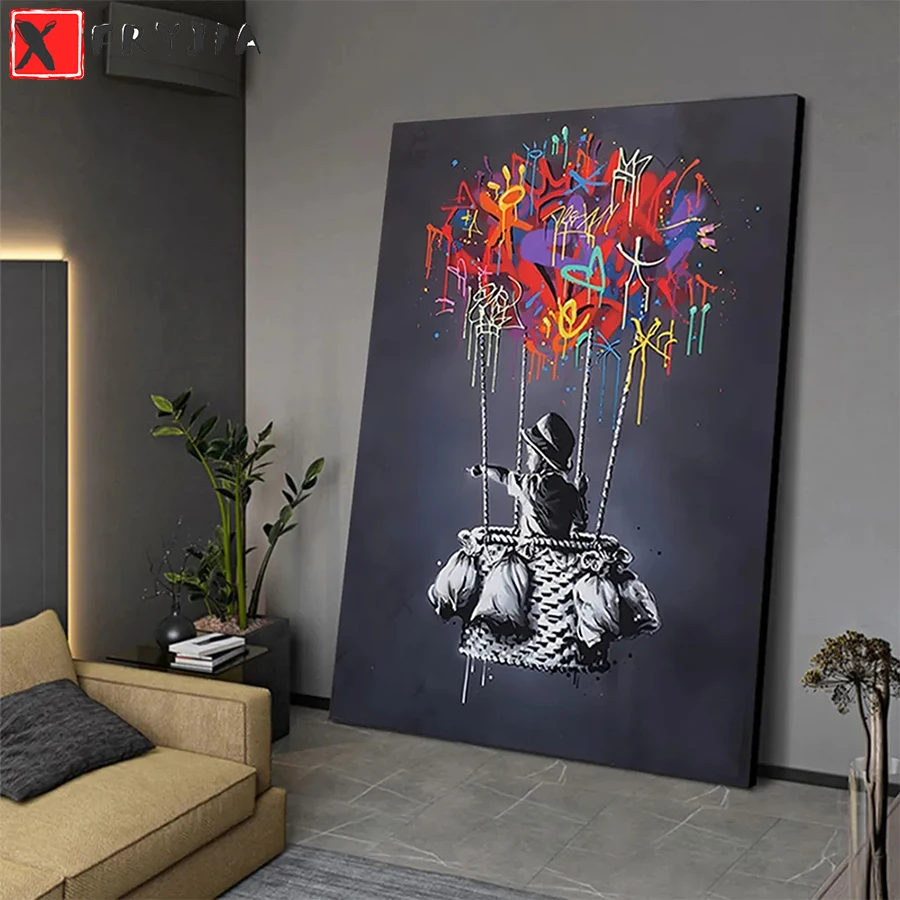 

Diamond Embroidery New Graffiti Art Children Balloon Full Square round Diamond Mosaic Art Painting Cross Stitch Wall Decor
