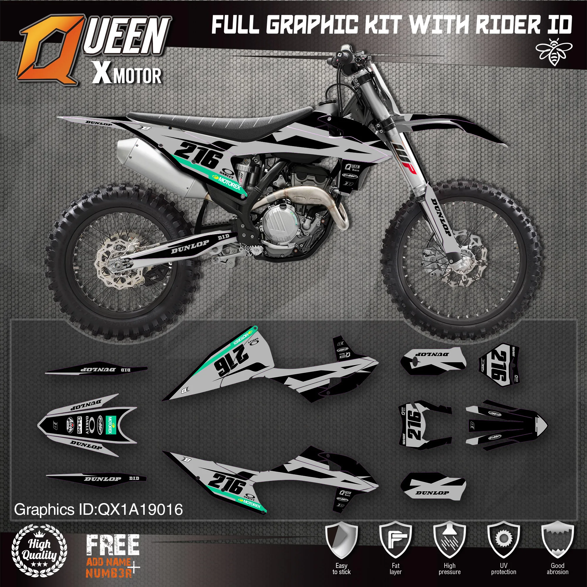 QUEEN X MOTOR Custom Team Graphics Decals Stickers Kit For KTM 2019 2020 SX SXF 2021 EXC XC-W EXC-F 016 | Автомобили и мотоциклы