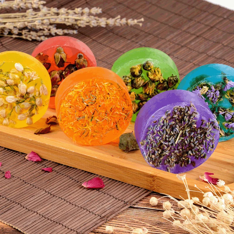 

HEALLOR 120g Dry Flower Essential Oil Soap Face Hand Nourishing Skin Care Cleansing Handmade Soap Bath Soap Beauty Skin Handmade