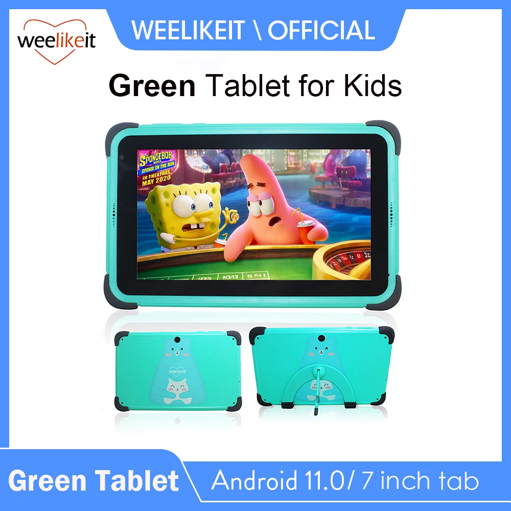 weelikeit Kids Tablet Android 11.0 WIFI 6 7 Inch 1024X600 IPS Qude Core 3000mAh Children Learning Tab PC 2GB RAM 32GROM Tablet