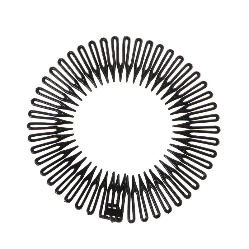 

5Pcs/Lot Cute Plastic Full Circle Stretch Flexible Hair Comb Teeth Headband Hair Band Clip