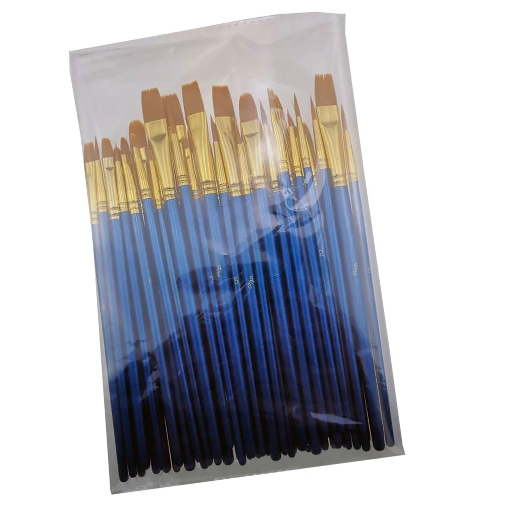 

Кисти для рисования, профессиональные кисти для рисования, нанесение маслом и акварелью, ручка для рисования, 50 шт.