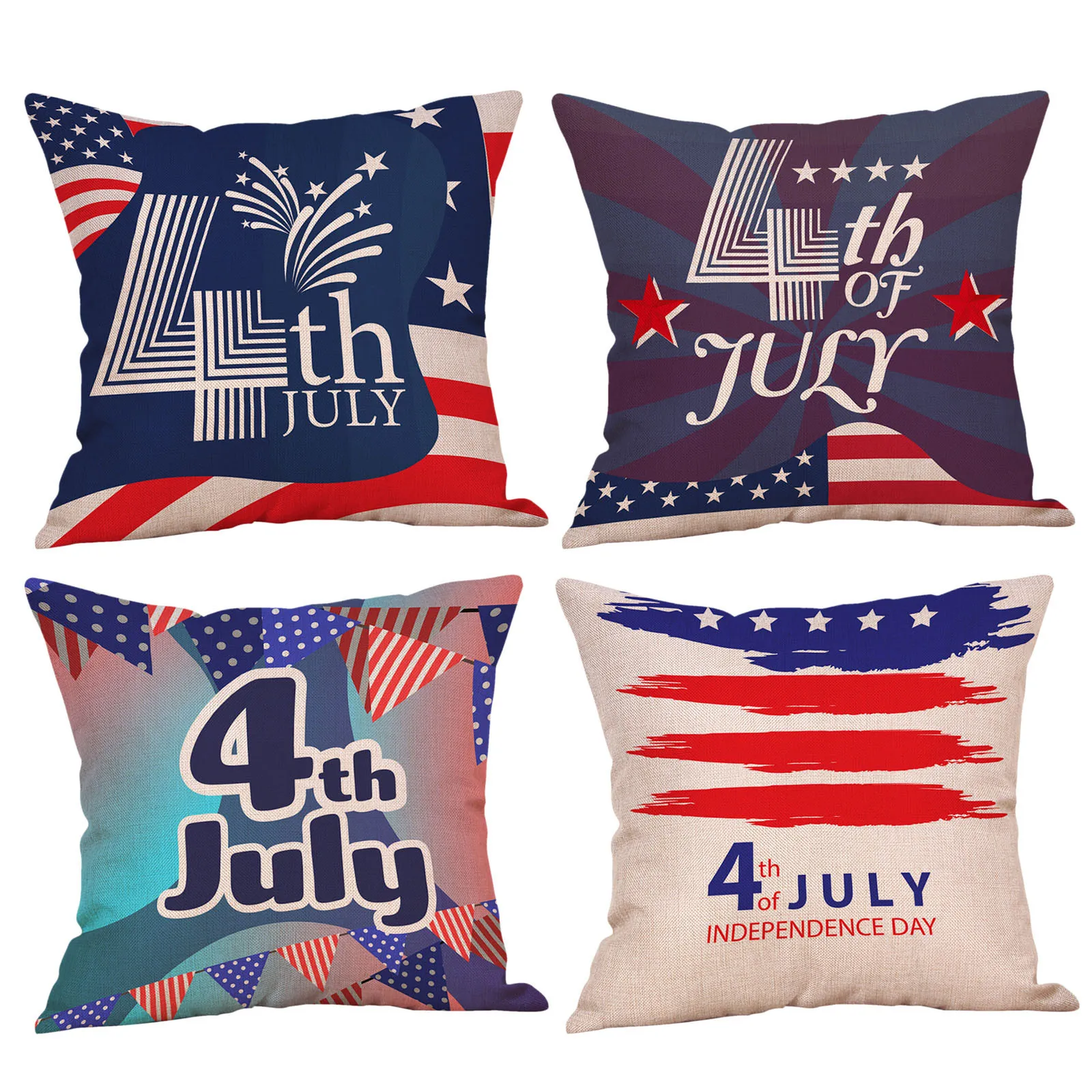 

День бросания патриотические американские украшения индепе подушки полосатые Чехлы 4 гномов флаг 16x16 декор и чехлы памятный