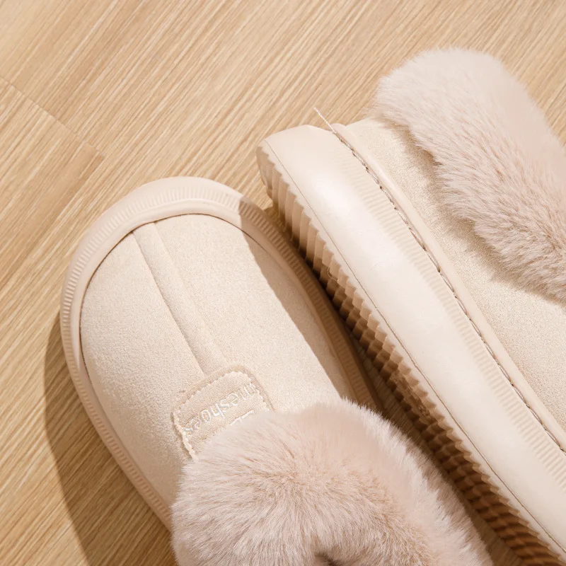 Пушистые тапочки на платформе женская/мужская теплая домашняя обувь модные