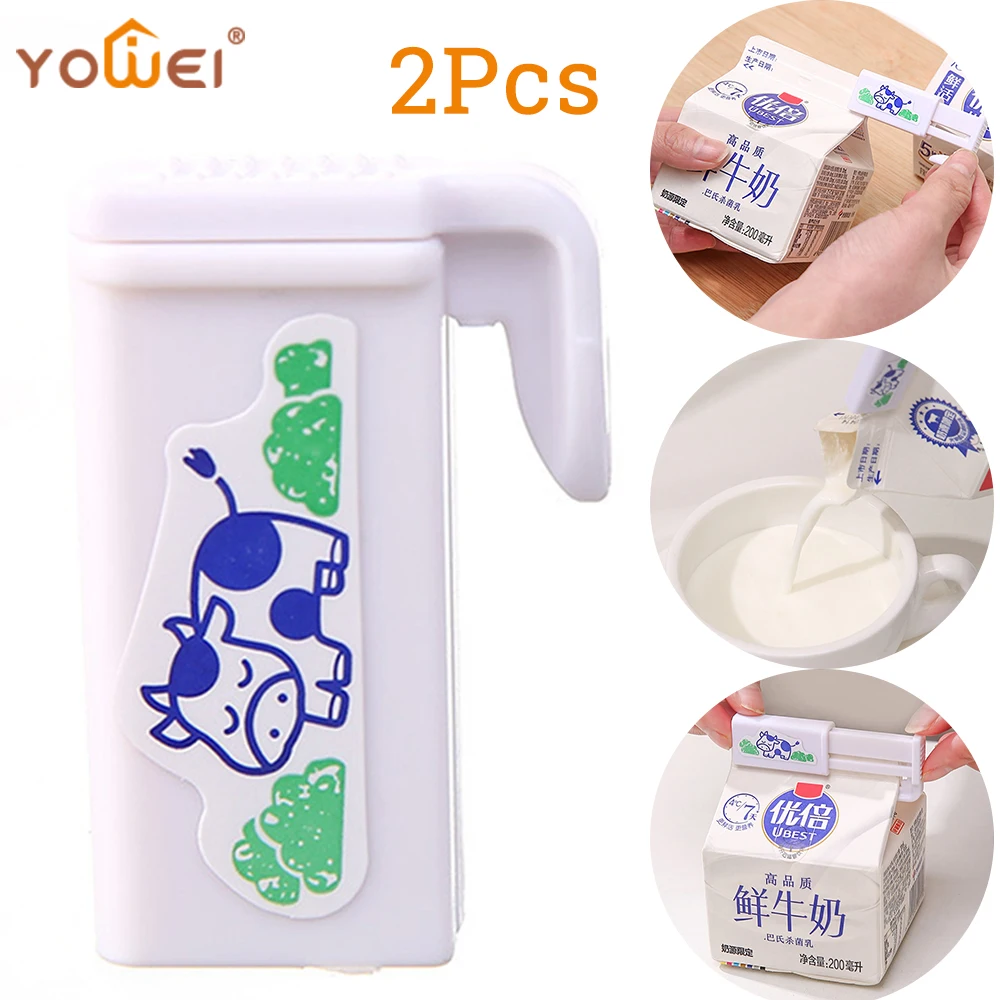 

2PC Japan Style Milk Carton Closure Clip Retractable Boxed Beverage Sealed Clamp Snack Bag Sealing Clips Food Preserving Clip