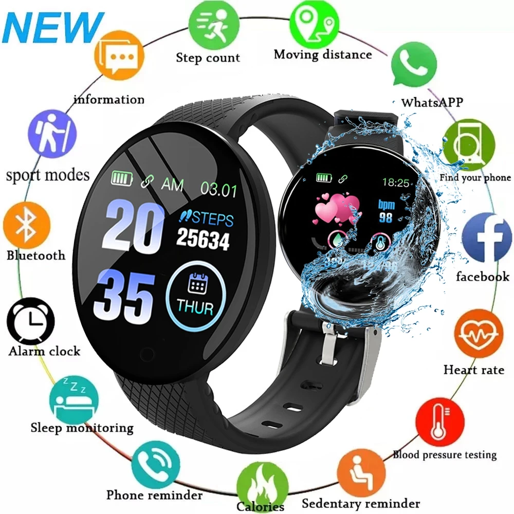 

Smart Watch Men Women Chil Smartwatch Heart Rate Blood Pressure Monitor Fitness Tracker Watch Smart Bracelet for Android and IOS