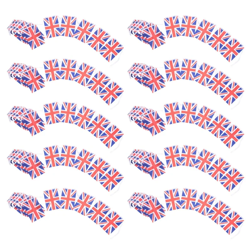 

10X Union Jack Bunting 9 Metres/30Ft Long With 30 Flags