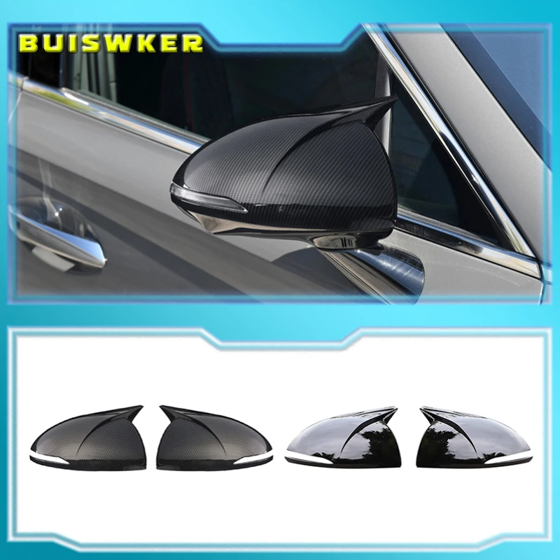 Car Accessories Piano Black Tuning Auto Sport Bat Design RS Side Bat Design Mirror Cover for Hyundai Sonata DN8 2020 2021