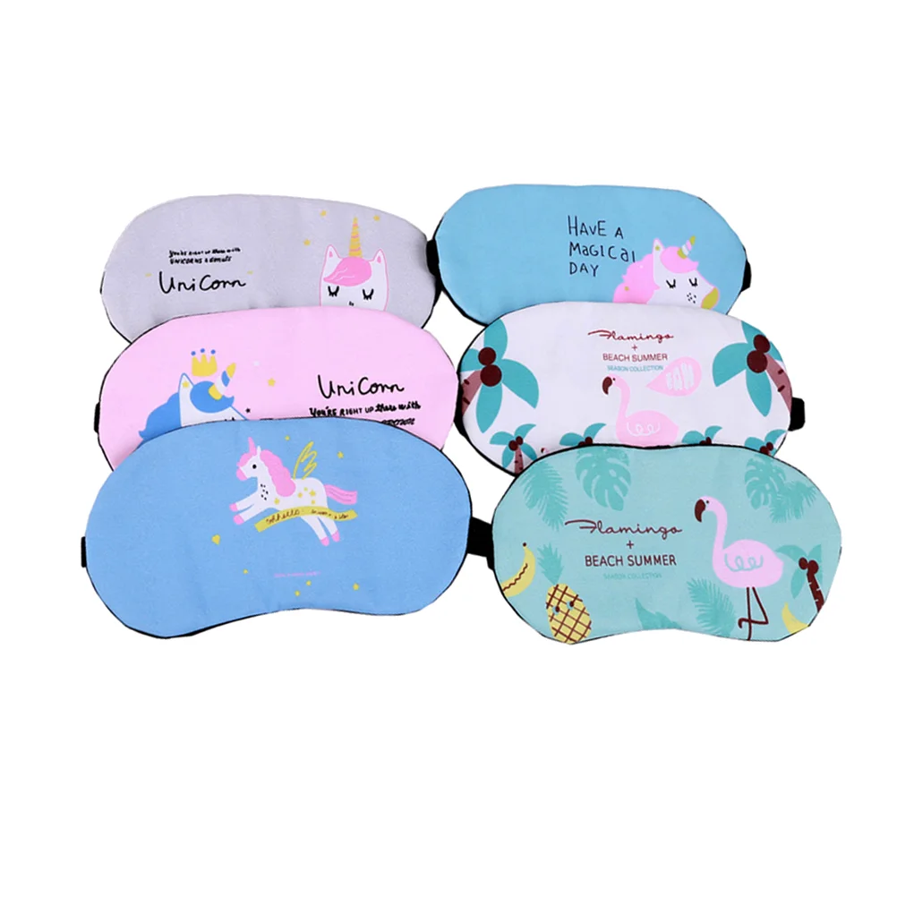 6 Pcs Blindfolds Kids Shading Eyepatch Travel Mask Cute Sleeping Women Cup Cartoon Masks