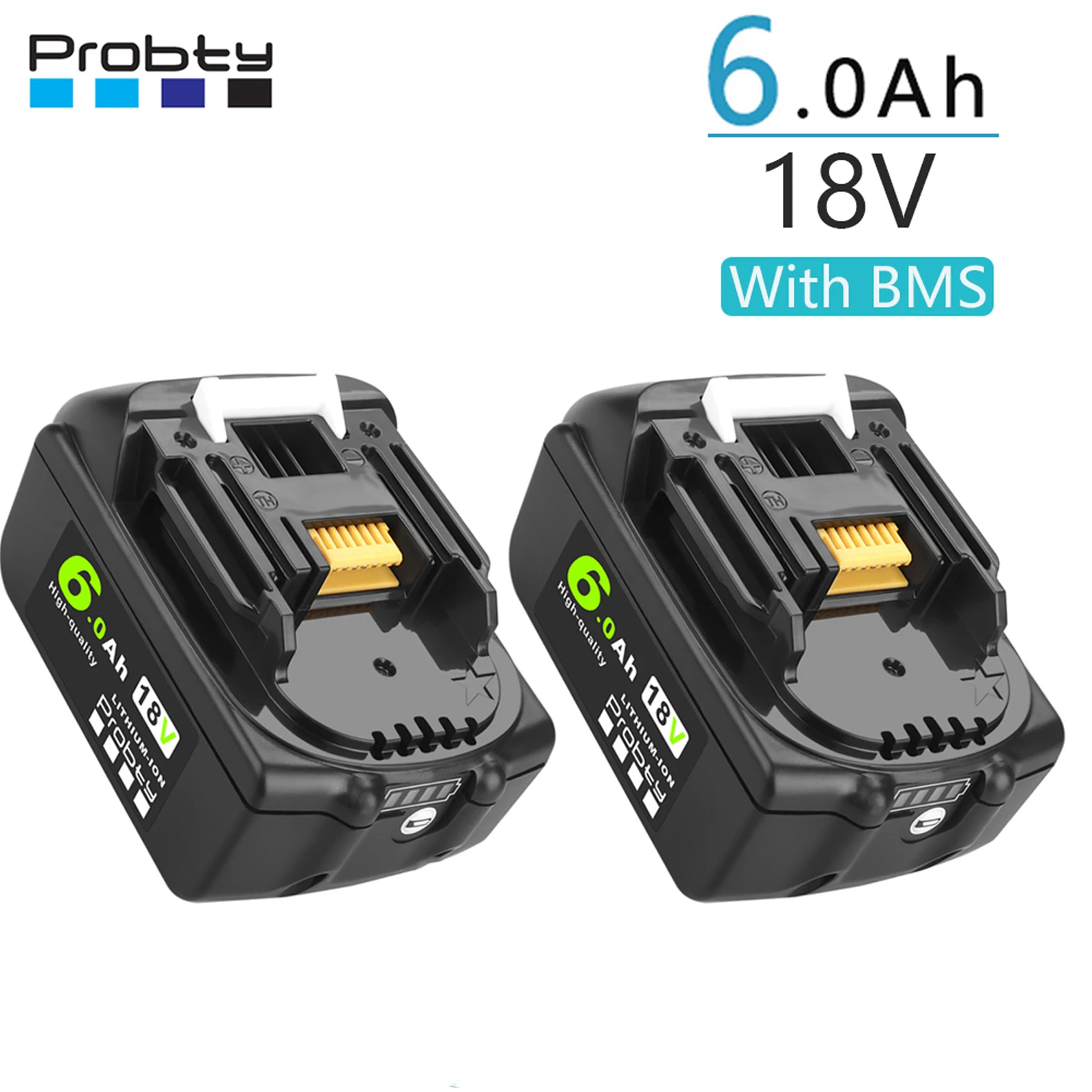 Аккумуляторная батарея Probty BL1860 18 в 6 0 ач с BMS для электроинструмента Makita BL1840 BL1850