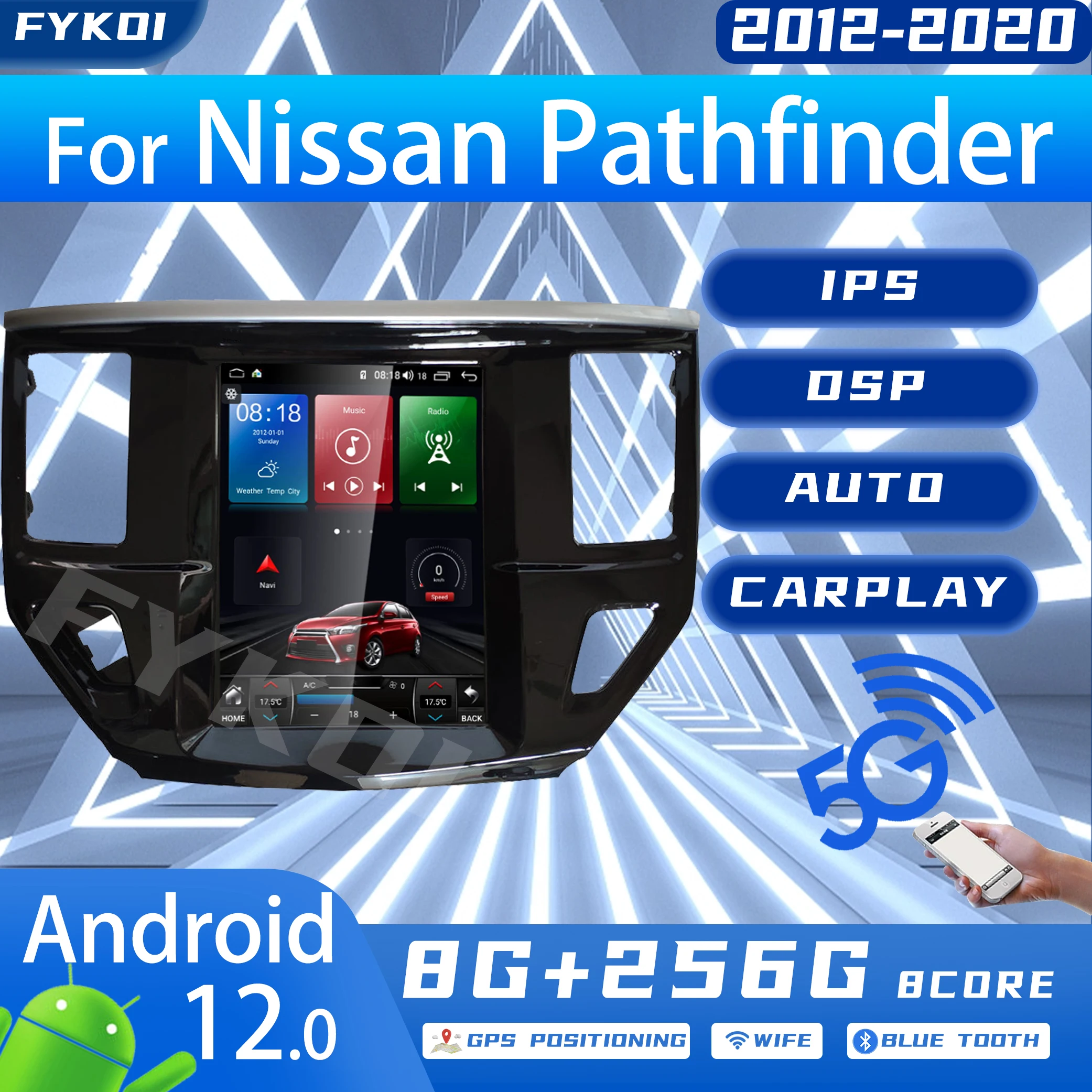 

FYKOI Car Radio For Nissan Pathfinder 2012-2020 Automotive Multimedia Carplay Android Auto Bluetooth 4G WIFI DSP GPS Navigation