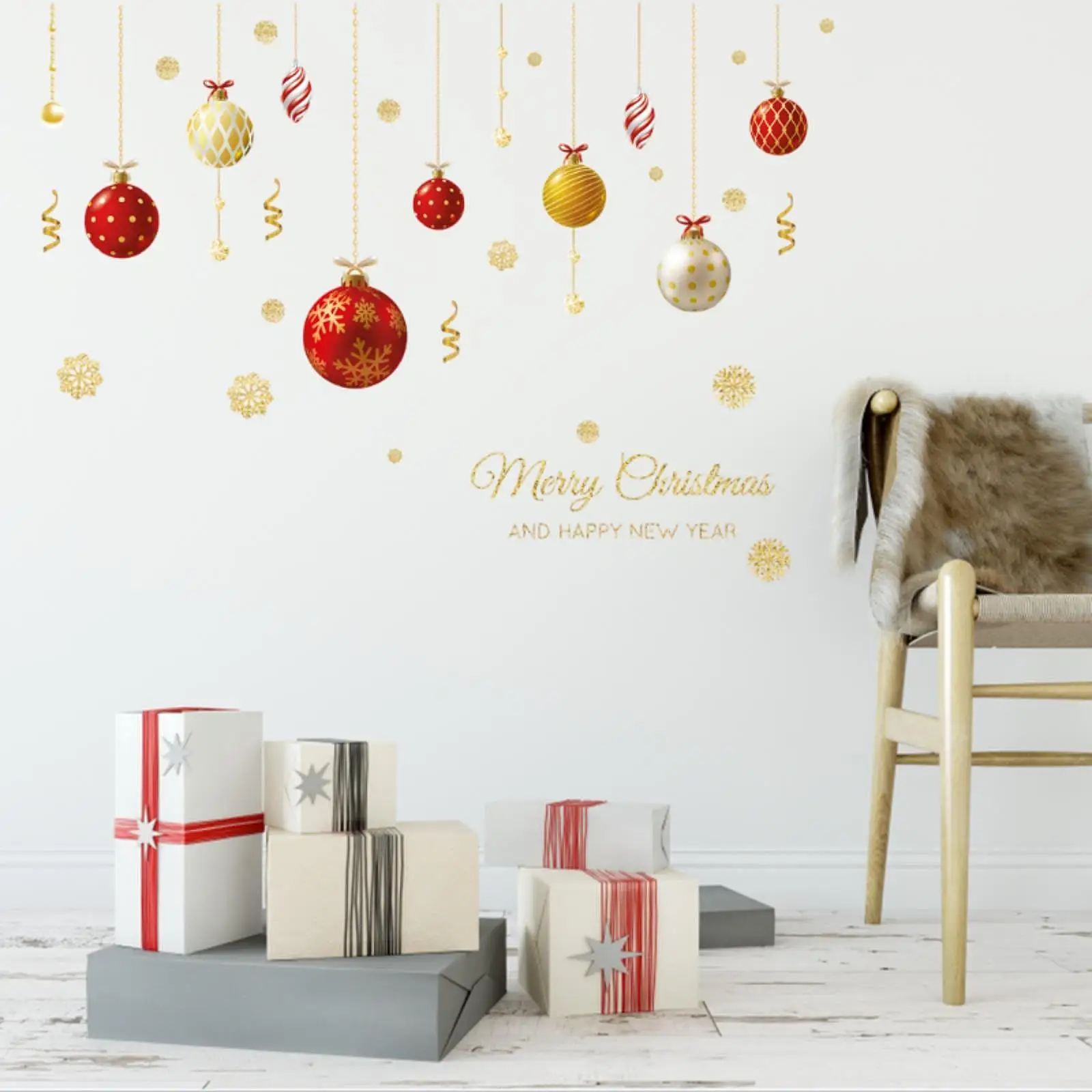 Рождественская наклейка на окно фреска рождественские украшения товары для