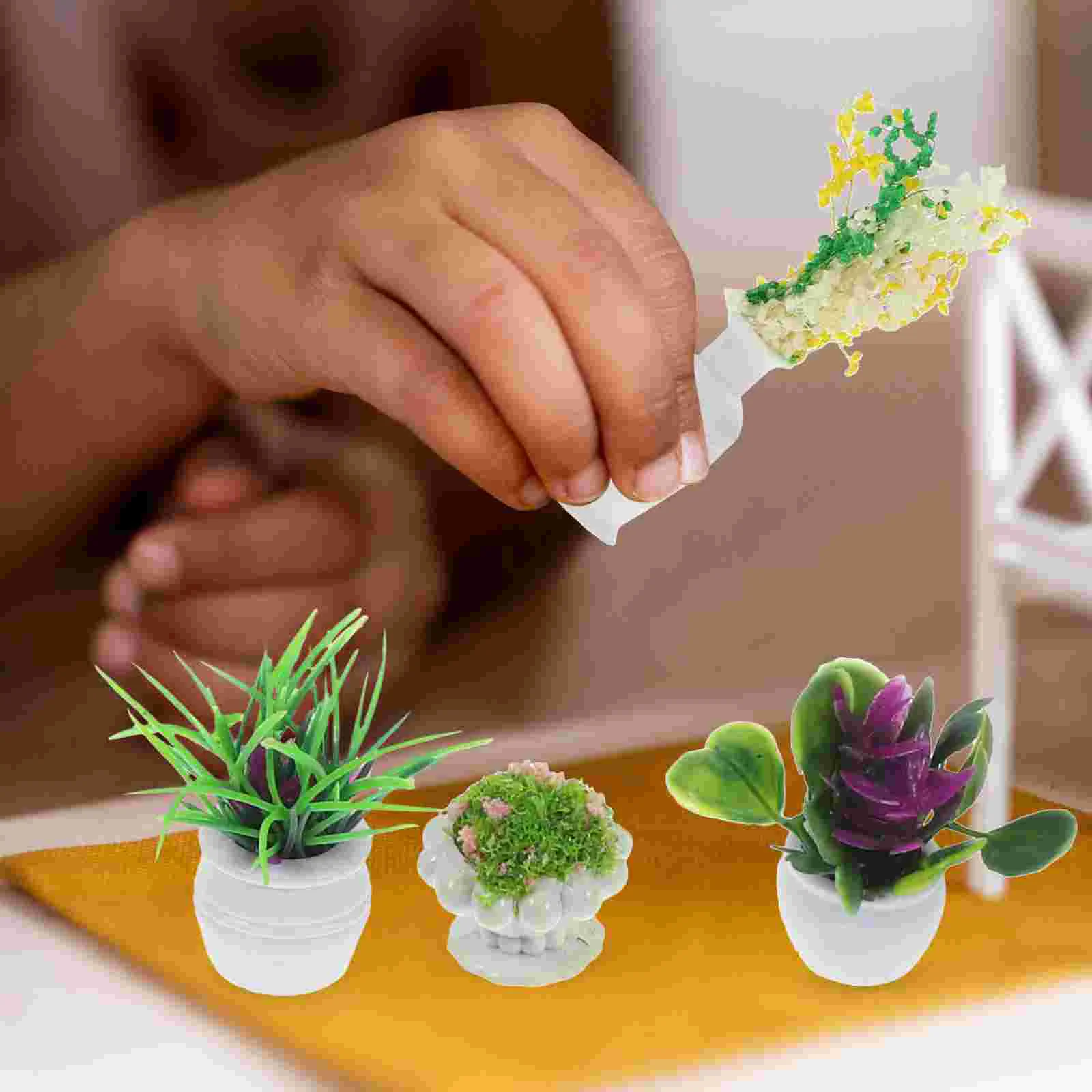 

Mini Flowerpot Model House Greenery Decoration Props Miniature Plants
