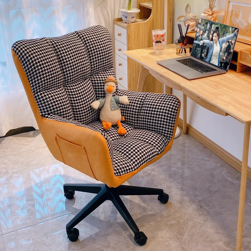 

Компьютерное кресло, вращающийся стул для студенческого общежития, со спинкой, для офиса, комфортный, для спальни, для женщин