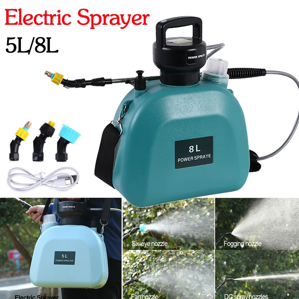 5/8L Automatic Electric Sprayer 2 Modes Plant Mister USB Rechargeable Garden Irrigation Sprinklers Garden Supplies Watering Tool