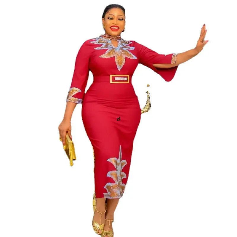 

African Dresses For Women 2022 Spring Autumn Stripe Africa Clothing Muslim Long Maxi Dress High Quality Fashion For Lady